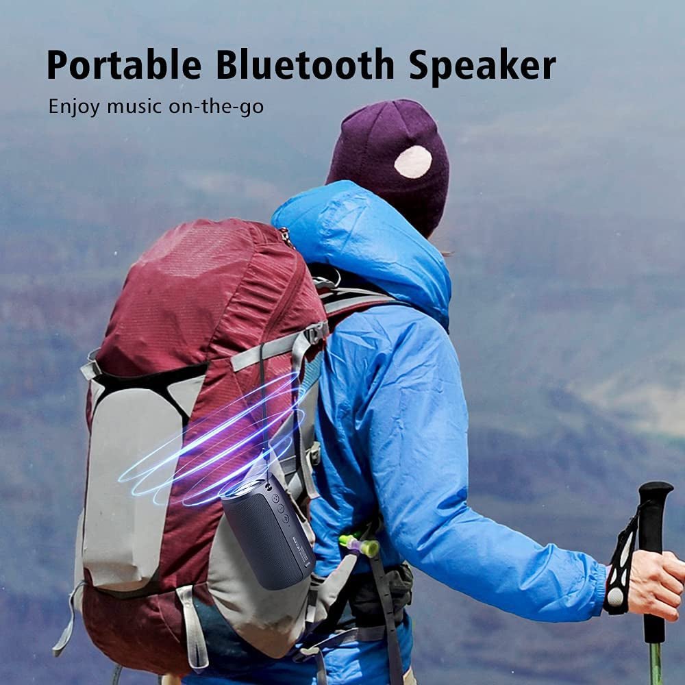 Bluetooth Speaker, Portable Speaker S32,Wireless for Outdoor,Ipx5 Waterproof, Bluetooth 5.0, Dual Pairing, USB, TF Card, AUX for Home & Outdoor Travel Hiking Camping Beach (Blue)