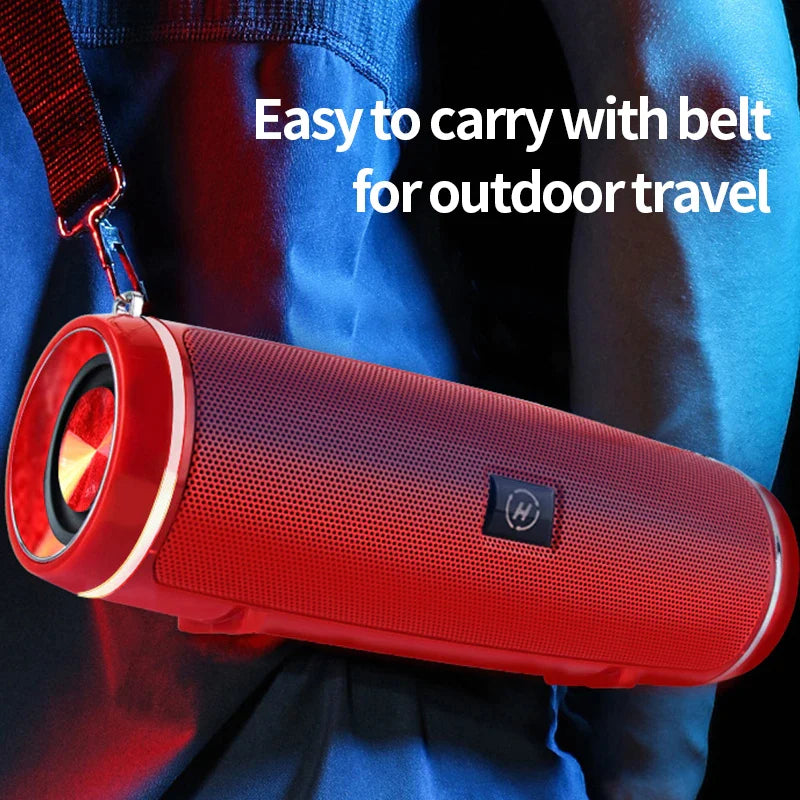 Bluetooth 5.1 Wireless Waterproof Outdoor Stereo Speaker with Enhanced Bass and USB/TF Connectivity