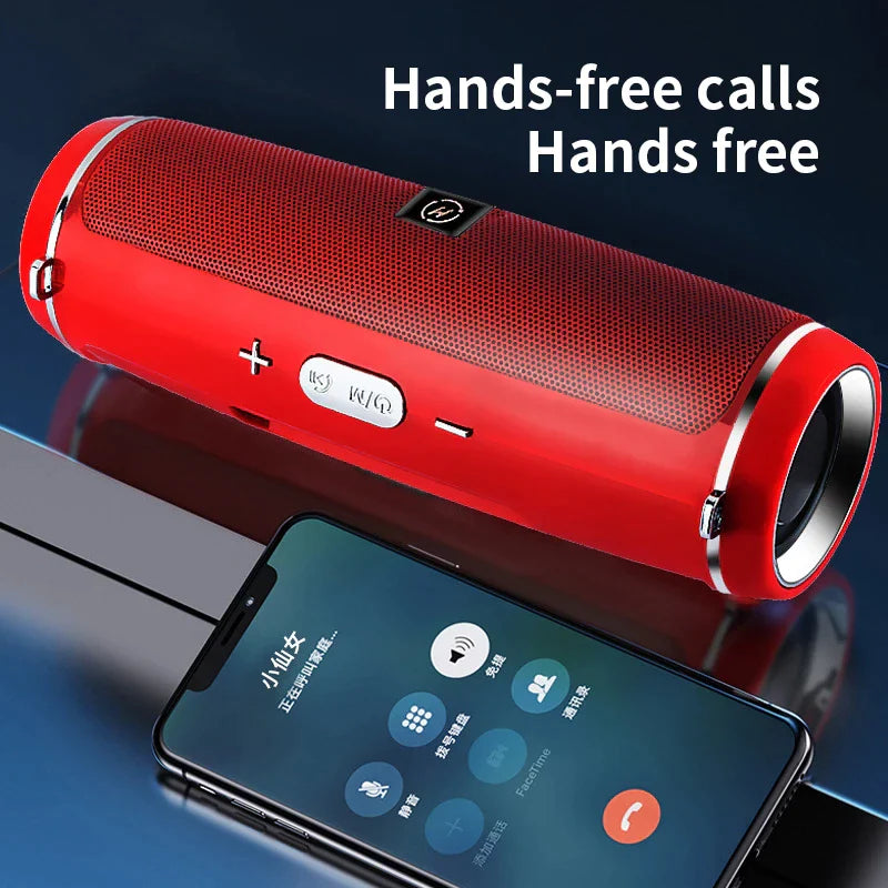 Bluetooth 5.1 Wireless Waterproof Outdoor Stereo Speaker with Enhanced Bass and USB/TF Connectivity