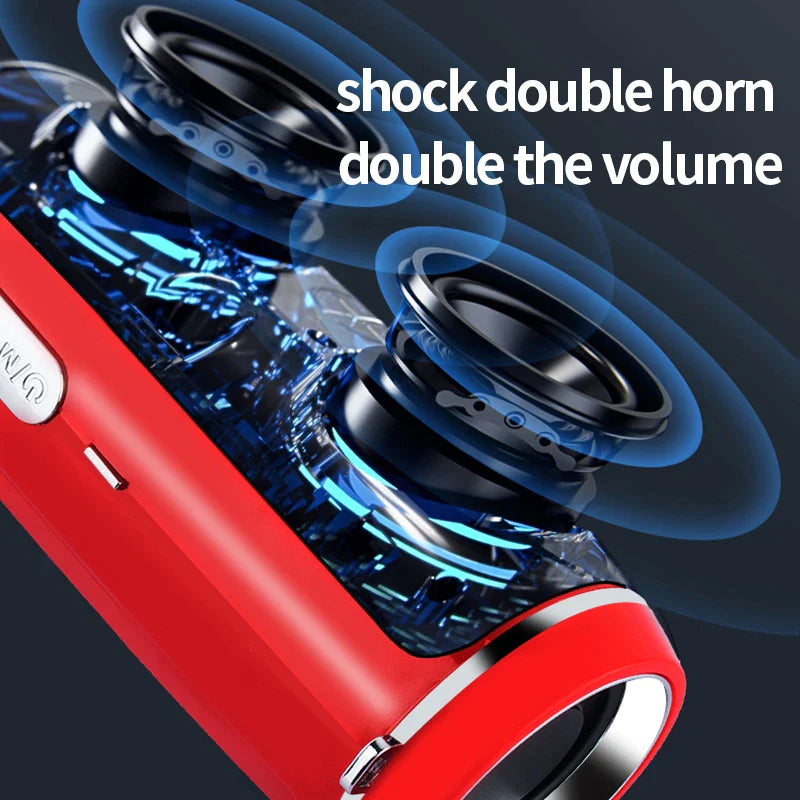 Bluetooth 5.1 Wireless Waterproof Outdoor Stereo Speaker with Enhanced Bass and USB/TF Connectivity