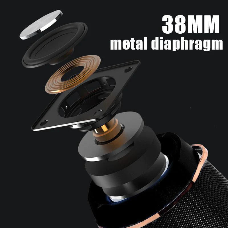 Bluetooth 5.1 Wireless Waterproof Outdoor Stereo Speaker with Enhanced Bass and USB/TF Connectivity