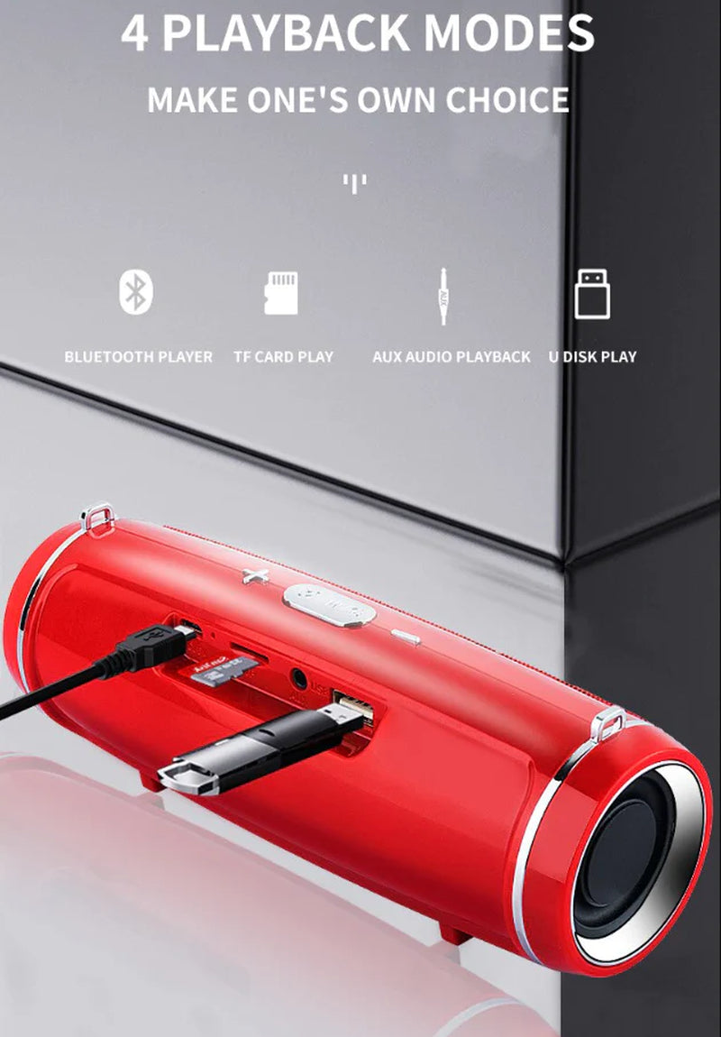 Bluetooth 5.1 Wireless Waterproof Outdoor Stereo Speaker with Enhanced Bass and USB/TF Connectivity