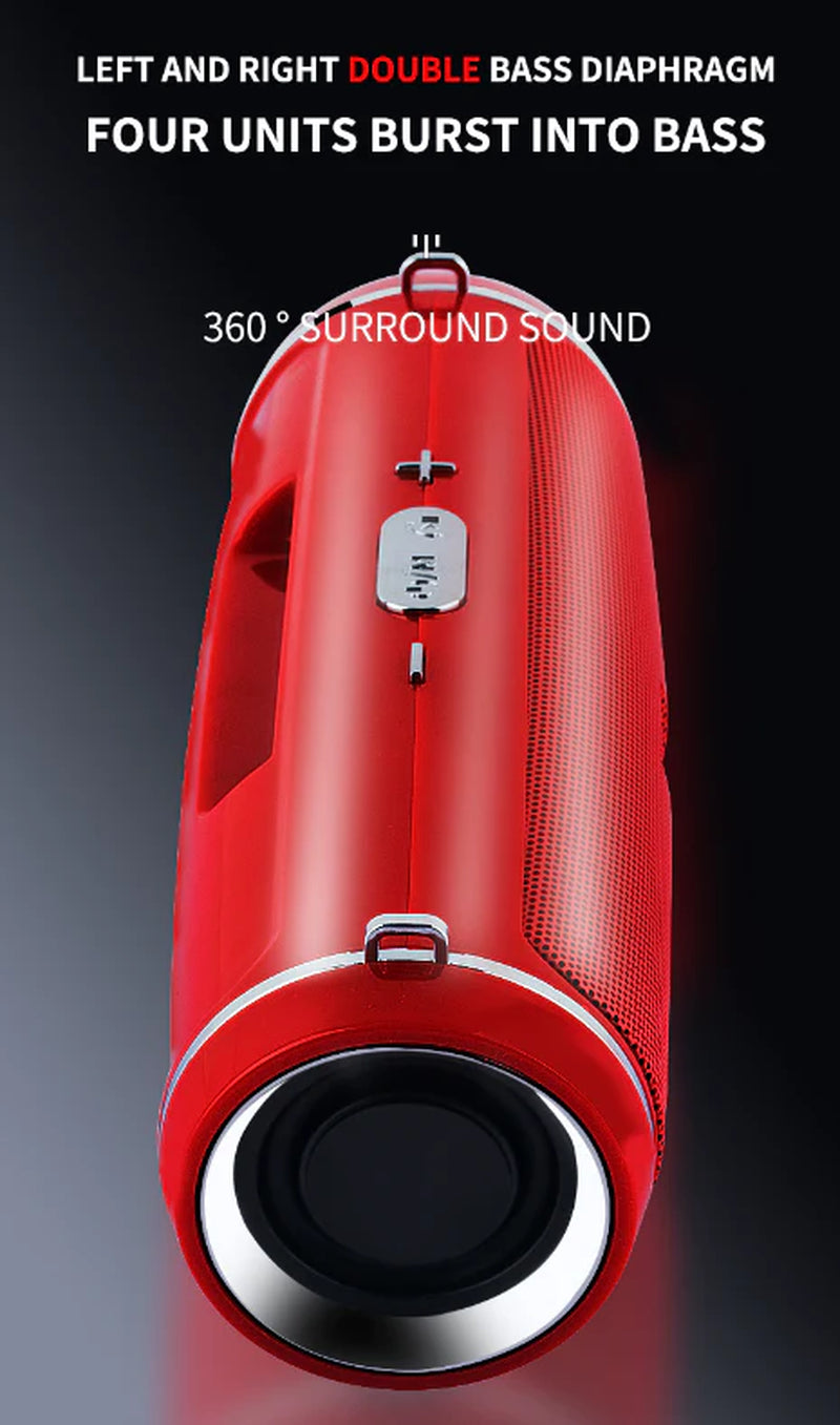 Bluetooth 5.1 Wireless Waterproof Outdoor Stereo Speaker with Enhanced Bass and USB/TF Connectivity